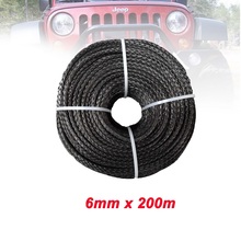 6MM*200M Synthetic Winch Line UHMWPE Fiber Rope For 4WD 4x4 ATV UTV Boat Recovery Offroad 2024 - buy cheap