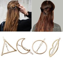 Fashion Women Hair Accessories Triangle Hair Clip Girls Hairpins Metal Geometric Alloy Headdress Circle Hairgrip Barrette Holder 2024 - buy cheap