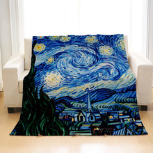 Флисовое одеяло Van Gogh The Starry Night Galaxy, коврик для ванной, полотенце для сна, для путешествий, дома, сна, спальни, пикника, детское одеяло, подарок 2024 - купить недорого