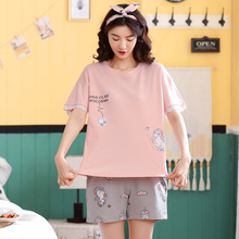 Women 2019 summer Korean new pajamas cotton ladies fresh sweet short sleeve shorts thin two piece women pajama sets pajama set 2024 - buy cheap