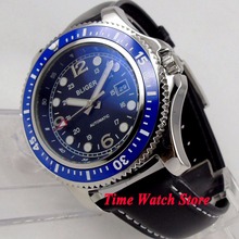 44mm BLIGER Automatic men's watch blue dial luminous ceramic bezel polished SS case Miyota 8215 Automatic watch men 148 2024 - buy cheap