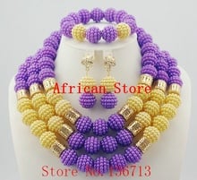 Latest New African Wedding Beads Bridal Jewelry Sets Handmade Crystal Nigerian Beads Necklace Set Free Shipping 3-6 2024 - buy cheap