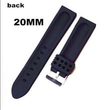 20PCS High quality 20MM rubber Watch band watch strap black color for wrist watch-6125 2024 - buy cheap