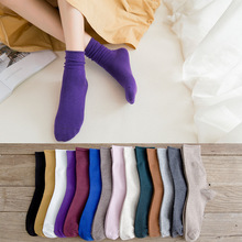 Peonfly moda feminina mulit-color meias casuais ventilação algodão meia outono de alta qualidade sólida bonito pilha heap meia feminina 2024 - compre barato
