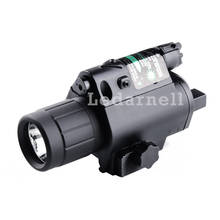 Тактический комбинированный лазер с зелеными точками 2в1 + светодиодный фонарик для винтовочного пистолета Glock, бесплатная доставка 2024 - купить недорого