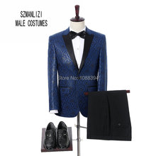 Terno Masculino Smoking Blazer Suits Men Slim Fit 2018 Tailor Custom Made Groom Suit Groomsmen Mens Tuxedo Men Suits For Wedding 2024 - buy cheap