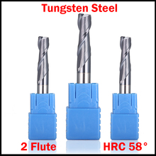 Фреза из карбида вольфрама с 2 канавками и наружным диаметром 4/5/6/7/8/9 мм, HRC58 2024 - купить недорого