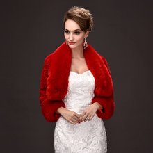 Elegant  Hot Sell Winter Bridal  Wraps Faux Fur Wedding Cloaks Bolero Winter Wraps Coat  Bridal Wedding Jacket 2018 EE7717 2024 - buy cheap