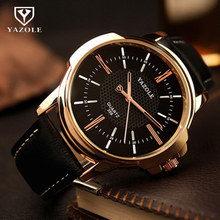 YAZOLE-Reloj de pulsera de lujo para hombre, de cuero de moda, resistente al agua 2024 - compra barato