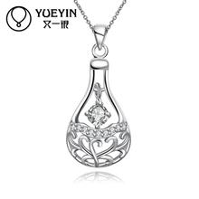 New style silver plated Crystal pendant necklace for women jewelry beauty Rhinestone red blue orange stone 2024 - buy cheap