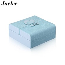 Juelee Double Open Bow Style Jewelry Box PU Leather Necklace Ring Magnetic Jewelry Case for Woman 2024 - buy cheap