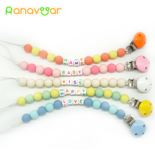 Personalised- Any Name Pacifier Clips Gift Dummy Handmade Pacifier Chain Holder Baby Nipple Feeding Garment Wooden Clip NZL04 2024 - buy cheap