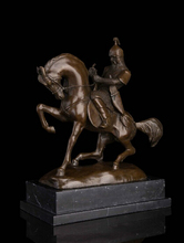 14 Art Sculpture Western Bronze Marble General Warrior War Horse Statue Figurine 2024 - buy cheap