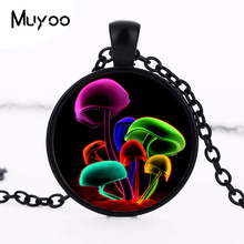 Colored Glowing Mushrooms Logo Pendant Necklace Natural Handmade Round Vintage Necklace Jewelry Women Gift HZ1 2024 - buy cheap
