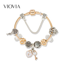 VIOVIA Beads With Key for Love Accessories for Jewelry Charm Bracelet DIY Jewelry Pulseras Gift for Women Valentines Gift B19066 2024 - buy cheap