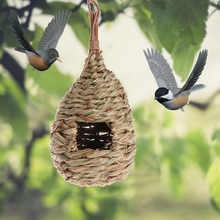 Натуральная трава яйцо Птичье гнездо клетка открытый декоративный Плетеный висящий дом попугая 2024 - купить недорого