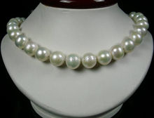 Nuevo enorme 18 "de 10-11MM perlas de agua dulce Natural, AA + blanco perla collar color plateado broche 2024 - compra barato