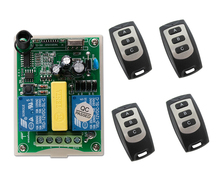 Controle remoto sem fio ac 220 v 2 canais 1 * receptor + 4 * transmissor de motor tubular, tela de projeção de porta de garagem com 3 botões