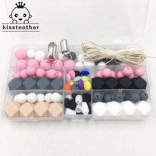 Silicone Teether Baby DIY Crafts Set Pacifier Clips Crib Toy Safe And Natural Silicone Bead Teether Necklace Pendants 2024 - buy cheap