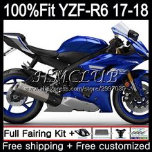 Carrocería de inyección para YAMAHA YZF600 YZF-R6 YZF R6 2017 2018 3HC.0 YZF 600 YZF R 6 17 YZF-600 YZFR6 17 18, Kit de carenado azul brillante 2024 - compra barato