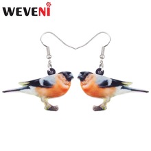 WEVENI Accessories Acrylic Daurian Redstart Bird Earrings Dangle Drop Sweet Wild Animal Jewelry For Women Girls Female Wholesale 2024 - buy cheap