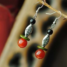 Модные Винтажные висячие серьги, тибетские серебряные покрытые этническими искусственными камнями, серьги с камнями 2024 - купить недорого