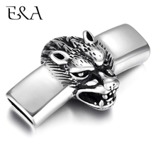Stainless Steel Wolf Connector Curved Hole 12*6mm for DIY Punk Charms Bracelet Findings Men Jewelry Making Supplies Wholesale 2024 - buy cheap