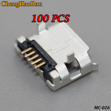 ChengHaoRan-mini Conector micro USB para enchufe móvil, aguja larga de 5 pines, puerto de carga de datos, 100 unidades 2024 - compra barato