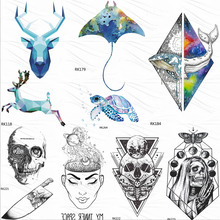 Электрические татуировки OMMGO, акварельные, временные, геометрические, с изображением дельфина, лося, на заказ, фальшивые татуировки на руку 2024 - купить недорого