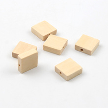 30PCS Square Wood Color Wooden Beads DIY Square Flat Beads Handmade Jewelry Accessories Wholesale 15mm 2024 - compre barato