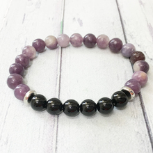 MG0503 New Design Lepidolite Black Onyx Wrist Mala Bracelet Fashion Women`s Yoga Bracelet Heart Chakra Stress Relief Jewelry 2024 - buy cheap