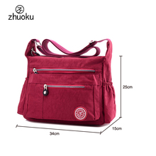 ZHUOKU роскошная женская сумка-мессенджер, водонепроницаемая нейлоновая сумка на плечо, женская сумка для путешествий, женская сумка через плечо ZK6046 2024 - купить недорого