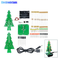 Conjunto de circuito eletrônico de led para árvore de natal, kit diy, led vermelho/verde/amarelo, 1 pacote de presente de natal 2024 - compre barato