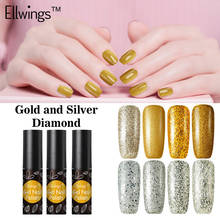 Ellwings 1pcs Gold and Silver Diamond Glitter UV Gel Varnish LED Nail Gel Polish Soak Off Gel lacquer Esmaltes Nail Gel 2024 - buy cheap
