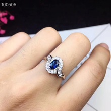 Natural sapphire Ring 925 sterling silver inlaid Natural sapphire ring 4*6mm High quality  For Men or Woman 2024 - buy cheap
