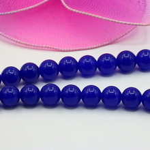 Accessories 8mm Round loose beads DIY Charm Deep Blue Chalcedony Stone women jewelry making design wholesale and retail 15'' 2024 - buy cheap