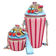 2022 Cute Cartoon Women Ice Cream Cupcake Mini PU Leather Bags Small Chain Clutch Crossbody Girl Shoulder Messenger Bag D216 2024 - buy cheap