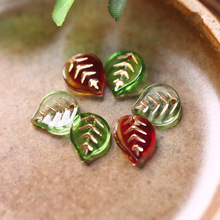 10pcs/lot 10x12mm New Leaf Glass Beads Coloured Leaf Charms Pendant DIY Craft Earring Making Supplies Handmade Accessories 2024 - buy cheap