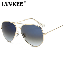 LVVKEE-gafas de sol clásicas de piloto para hombre, lentes de vidrio óptico gradiente, lentes de sol para dama, lentes de aleación de aviación, 2021 2024 - compra barato