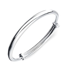 Pulsera de plata 925 para mujer, brazalete redondo a la moda, decoraciones de Beleklik, tamaño ajustable, 1 unidad 2024 - compra barato