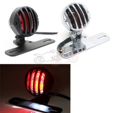 Motocicleta preta Vermelho Freio Luz Da Cauda Da Lâmpada Suporte Da Lâmpada Suporte de Luz + Luz de Placa Para Harley Triumph Honda 2024 - compre barato