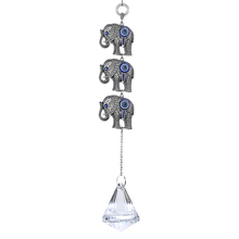 H & D-colgante de protección para el hogar, colgante con prismas de cristal, adorno para el jardín, tres elefantes, turco, azul, mal de ojo 2024 - compra barato