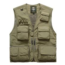 Men Multifunction Quick Dry Vest Outdoors Mesh Multi-Pocket Sleeveless Jacket Waistcoat Cargo Men Professional Photography Vests 2024 - buy cheap