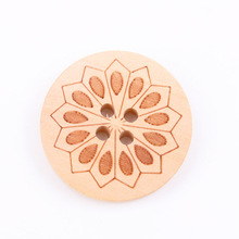 Flower Pattern Round Natural Wooden Sewing Buttons Scrapbooking Crafts for Handmade Accessory Botones 25mm 20pcs 2024 - buy cheap