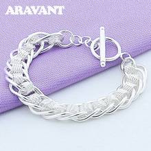 925 Jewelry Silver Color Creative Multi Round Circle Bracelets For Women Fashion Party Silver Plated Jewelry 2024 - buy cheap