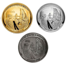 Серебряная Золотая монета в американском ретро-стиле Аполло для Земли до Луны, сувениры о первых шагах 2024 - купить недорого