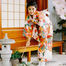 Yukata-Kimono clásico de Japón para mujer, conjunto de 4 unids/set, hermoso estampado Floral, vestido Vintage, ropa para Cosplay/actuación 2024 - compra barato