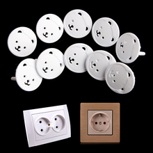 10pcs Bear EU Power Socket Electrical Outlet Baby Kids Child Safety Guard Protection Anti Electric Shock Plugs Protector Cover 2024 - buy cheap