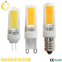 Lámpara LED E14, G9, G4, CA 220V, cc 12V, COB, reemplazo de bombillas de luz LED, foco halógeno G4 de 20W, 10 unids/lote 2024 - compra barato