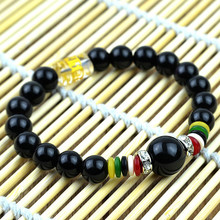 Natural black obsidian bead mantra prayer beads 8mm Gem Bracelet fashion women men jewelry wristband men bracelets 0293 2024 - buy cheap